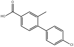 4-(4-Chlorophenyl)-3-Methylbenzoic acid Struktur