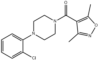 Methanone, [4-(2-chlorophenyl)-1-piperazinyl](3,5-dimethyl-4-isoxazolyl)- 化学構造式