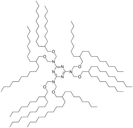 N,N,N',N',N'',N''-hexakis[[(2-octyldodecyl)oxy]methyl]-1,3,5-triazine-2,4,6-triamine 结构式