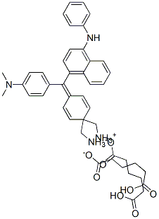N-[4-[[4-(ジメチルアミノ)フェニル][4-(フェニルアミノ)ナフタレン-1-イル]メチレン]-2,5-シクロヘキサジエン-1-イリデン]-N-メチルメタンアミニウム・ヘキサン二酸 化学構造式