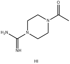 4-ACETYLTETRAHYDRO-1(2H)-PYRAZINECARBOXIMIDAMIDE HYDROIODIDE 化学構造式