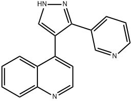 4-(3-(吡啶-3-基)-1H-吡唑-4-基)喹啉, 849924-96-5, 结构式