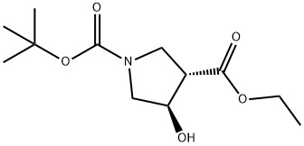 (3S,4R)-1-tert-butyl 3-ethyl 4-hydroxypyrrolidine-1,3-dicarboxylate Struktur