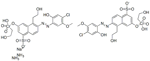 Chromate(3-), bis[6-[(4-chloro-2-hydroxy-5-methoxyphenyl)azo]-5-hydroxy-1-naphthalenesulfonato(3-)]-, diethanolamine sodium salts,85005-53-4,结构式
