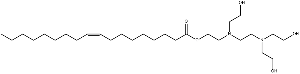 9-Octadecenoic acid (Z)-, 2-((2-(bis(2-hydroxyethyl)amino)ethyl)(2-hyd roxyethyl)amino)ethyl ester Structure