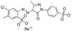 6-chloro-4-[[4,5-dihydro-3-methyl-5-oxo-1-(4-sulphophenyl)-1H-pyrazol-4-yl]azo]toluene-3-sulphonic acid, barium salt 结构式