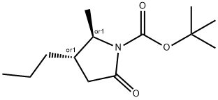 1-PYRROLIDINECARBOXYLIC ACID, 2-METHYL-5-OXO-3-PROPYL-, 1,1-DIMETHYLETHYL ESTER, (2R,3S)-REL- 化学構造式