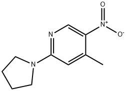 4-METHYL-5-NITRO-2-(1-PYRROLIDINYL)PYRIDINE 化学構造式