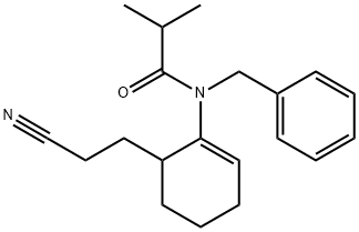 1-(N-Benzyl-N-isobutyryl)amino-6-(2-cyanoethyl)cyclohexene|