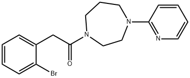 2-(2-BROMO-PHENYL)-1-(4-PYRIDIN-2-YL-[1,4]DIAZEPAN-1-YL)-ETHANONE 结构式