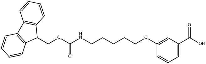 3-(5-[(FLUOREN-9-YLMETHOXY)CARBONYLAMINO]PENTYLOXY)BENZOIC ACID Structure