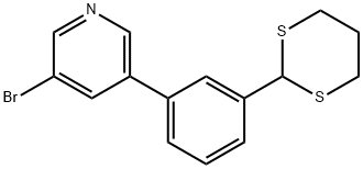 3-(3-(1,3-DITHIAN-2-YL)PHENYL)-5-BROMOPYRIDINE|