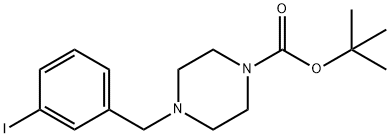 TERT-BUTYL 4-(3-IODOBENZYL)TETRAHYDRO-1(2H)-PYRAZINECARBOXYLATE 化学構造式