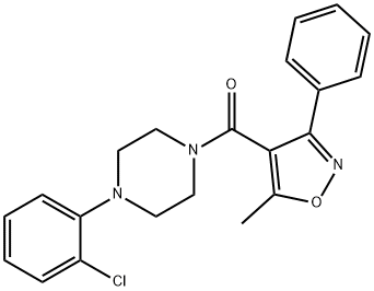 [4-(2-氯苯基)-1-哌嗪基](5-甲基-3-苯基-4-异噁唑基)-甲酮 结构式