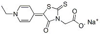 sodium 5-(1-ethylpyridin-4(1H)-ylidene)-4-oxo-2-thioxothiazolidin-3-acetate Struktur