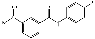 3-(4-FLUOROPHENYL)AMINOCARBONYLPHENYLBORONIC ACID 化学構造式