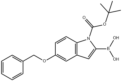 5-ベンジルオキシ-1-BOC-インドール-2-ボロン酸 化学構造式