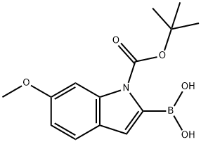 1-BOC-6-甲氧基吲哚-2-硼酸,850568-65-9,结构式