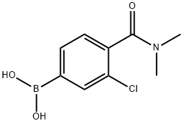 3-CHLORO-4-(N,N-DIMETHYLCARBAMOYL)BENZENEBORONIC ACID 化学構造式