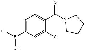 3-CHLORO-4-(PYRROLIDINYL-1-CARBONYL)PHENYLBORONIC ACID 化学構造式