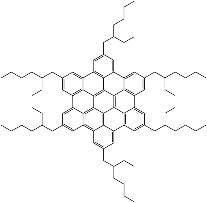 Hexa-(2-ethylhexyl)-hexa-peri-hexabenzocoronene 结构式