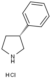 (R)-3-フェニルピロリジン塩酸塩 化学構造式