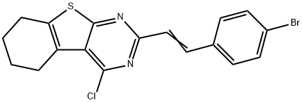 2-(4-溴苯乙烯基)-4-氯-5,6,7,8-四氢苯并[4,5]噻吩并[2,3-D]嘧啶 结构式