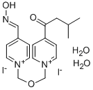 Pyridinium, 4-((hydroxyimino)methyl)-1-(((4-(3-methyl-1-oxobutyl)pyrid inio)methoxy)methyl)-, diiodide, dihydrate 化学構造式