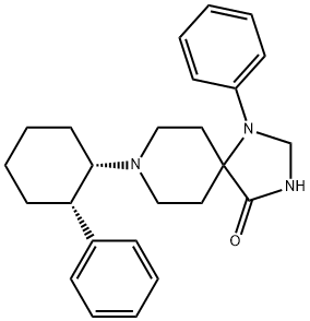 1-苯基-8-[(1S,2S)-2-苯基环己基]-1,3,8-三氮杂螺[4.5]癸烷-4-酮, 851337-24-1, 结构式