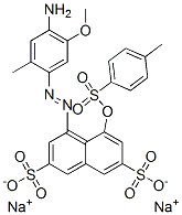 4-[(4-amino-5-methoxy-o-tolyl)azo]-5-[[(p-tolyl)sulphonyl]oxy]naphthalene-2,7-disulphonic acid, sodium salt Struktur