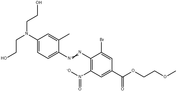 2-methoxyethyl 4-[[4-[bis(2-hydroxyethyl)amino]-2-tolyl]azo]-3-bromo-5-nitrobenzoate  Struktur