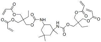 2-[[[[[3-[[[2,2-bis[[(1-oxoallyl)oxy]methyl]butoxy]carbonyl]amino]-3,5,5-trimethylcyclohexyl]amino]carbonyl]oxy]methyl]-2-ethylpropane-1,3-diyl diacrylate 结构式