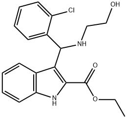 3-[(2-CHLOROPHENYL)(2-HYDROXYETHYLAMINO)METHYL]-1H-INDOLE-2-CARBOXYLIC ACID ETHYL ESTER Structure