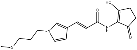 (E)-N-(2-Hydroxy-5-oxo-1-cyclopentene-1-yl)-3-[1-[3-(methylthio)propyl]-1H-pyrrole-3-yl]propenamide,85145-25-1,结构式