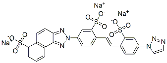 trisodium 2-[3-sulphonato-4-[2-[2-sulphonato-4-(1H-1,2,3-triazol-1-yl)phenyl]vinyl]phenyl]-2H-naphtho[1,2-d]triazole-6-sulphonate,85154-03-6,结构式