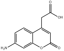 (7-アミノ-2-オキソ-2H-クロメン-4-イル)酢酸 化学構造式