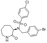 N-[(4-溴苯基)甲基]-4-氯-N-[(3R)-注氢-2-氧代-1H-阿杂-3-基]-苯磺酰胺,851600-86-7,结构式