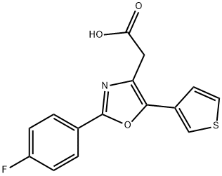 4-Oxazoleacetic acid, 2-(p-fluorophenyl)-5-(3-thienyl)- 结构式