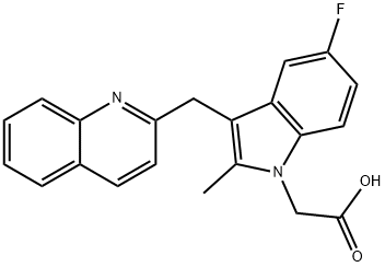 [5-氟-2-甲基-3-(喹啉-2-基甲基)吲哚-1-基]乙酸,851723-84-7,结构式