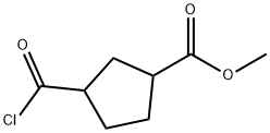 Cyclopentanecarboxylic acid, 3-(chlorocarbonyl)-, methyl ester (9CI) Struktur