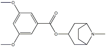 Benzoic acid, 3,5-dimethoxy-, 8-methyl-8-azabicyclo(3.2.1)oct-3-yl est er, endo- Struktur