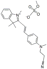 2-[2-[4-[(2-cyanoethyl)methylamino]phenyl]vinyl]-1,3,3-trimethyl-3H-indolium methyl sulphate Struktur