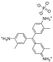 4-[(4-ammonio-3-methylphenyl)(4-iminio-3-methylcyclohexa-2,5-dien-1-ylidene)methyl]-2-methylanilinium phosphate Structure