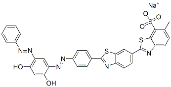 85188-17-6 sodium 2'-[4-[[2,4-dihydroxy-5-(phenylazo)phenyl]azo]phenyl]-6-methyl[2,6'-bibenzothiazole]-7-sulphonate