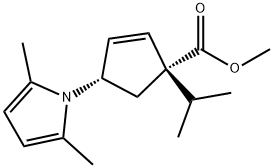 (1S,4S)-Methyl 4-(2,5-diMethyl-1H-pyrrol-1-yl)-1-isopropylcyclopent-2-enecarboxylate 化学構造式