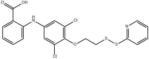 Benzoic  acid,  2-[[3,5-dichloro-4-[2-(2-pyridinyldithio)ethoxy]phenyl]amino]- 化学構造式
