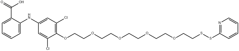 Benzoic  acid,  2-[[3,5-dichloro-4-[[14-(2-pyridinyldithio)-3,6,9,12-tetraoxatetradec-1-yl]oxy]phenyl]amino]- Structure