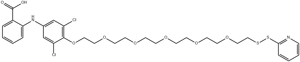 Benzoic  acid,  2-[[3,5-dichloro-4-[[17-(2-pyridinyldithio)-3,6,9,12,15-pentaoxaheptadec-1-yl]oxy]phenyl]amino]-,851962-15-7,结构式