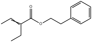 2-エチル-2-ブテン酸2-フェニルエチル 化学構造式