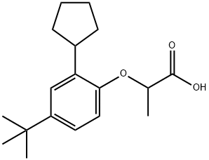 2-[2-cyclopentyl-4-(1,1-dimethylethyl)phenoxy]propionic acid,85204-34-8,结构式